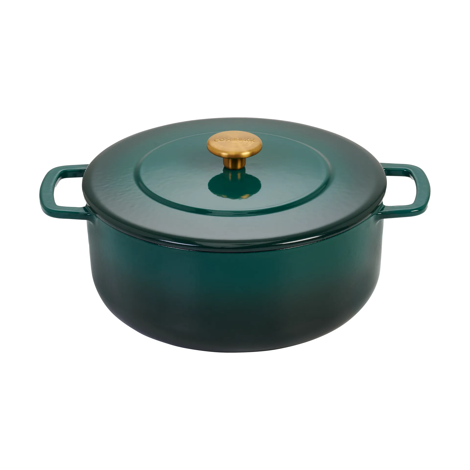 Combekk Enameled støpejernsgryte Ø28 cm, Holly Green-gold knob Combekk
