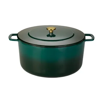 Combekk Enameled støpejernsgryte Ø32 cm - Holly Green-gold knob - Combekk