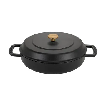 Combekk Enameled traktørpanne støpejern Ø28 cm - Black-gold knob - Combekk