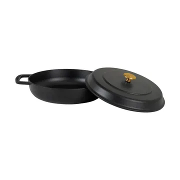 Combekk Enameled traktørpanne støpejern Ø28 cm - Black-gold knob - Combekk