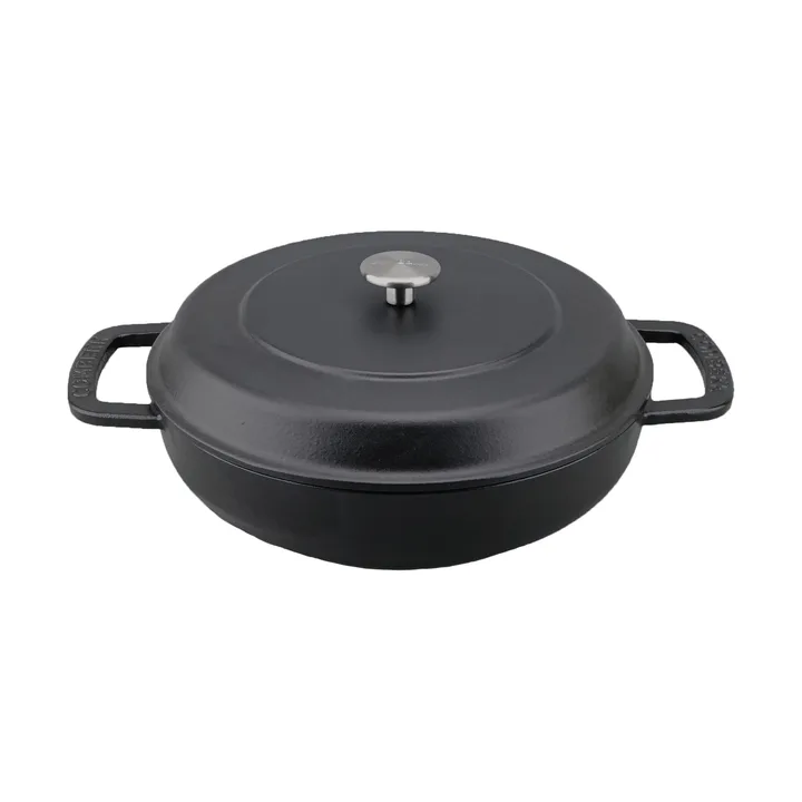 Combekk Enameled traktørpanne støpejern Ø28 cm - Black-silver knob - Combekk