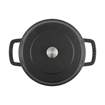 Combekk Enameled traktørpanne støpejern Ø28 cm - Black-silver knob - Combekk