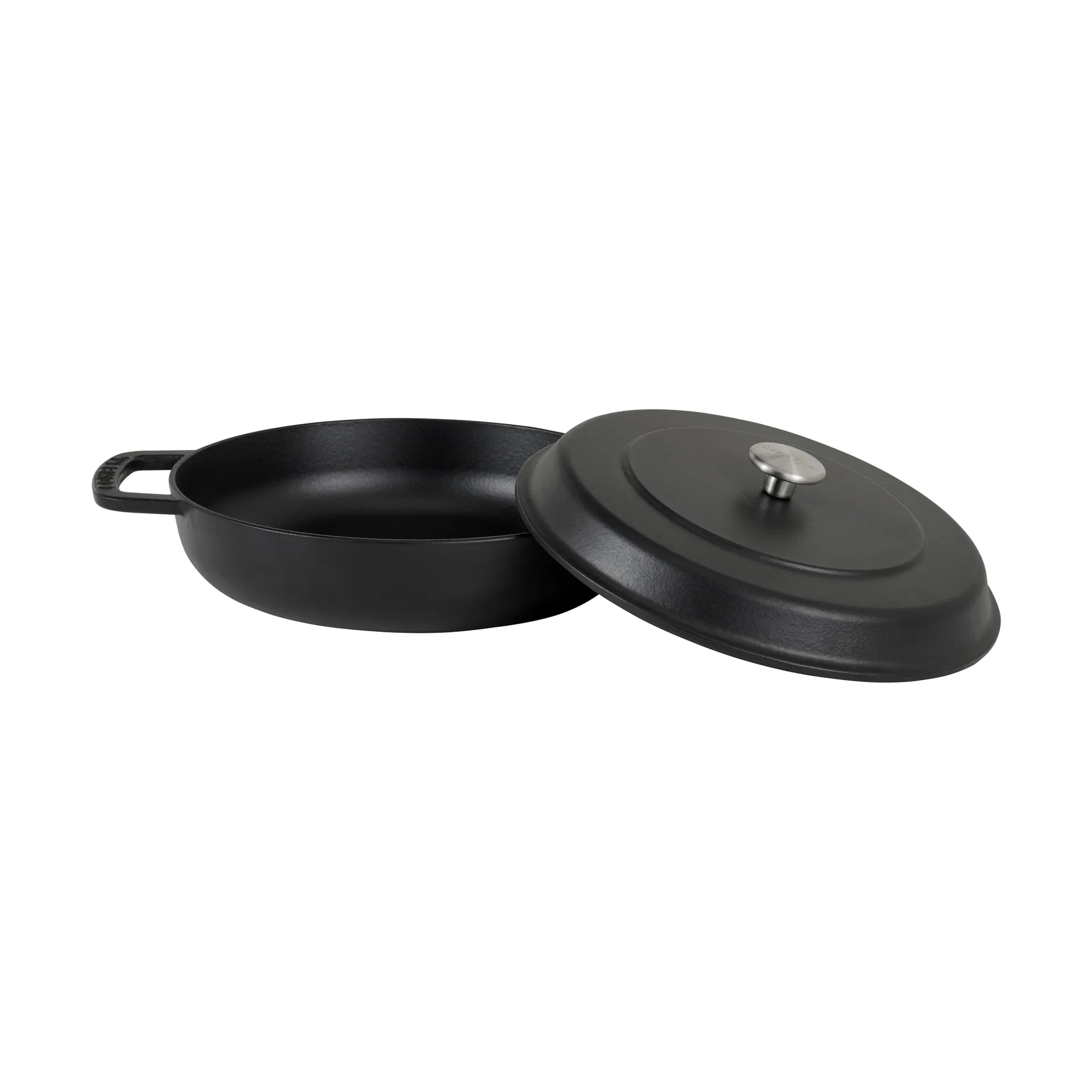 Combekk Enameled traktørpanne støpejern Ø28 cm, Black-silver knob Combekk