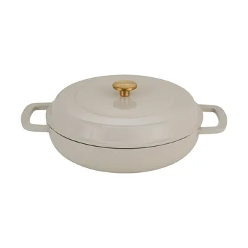 Combekk Enameled traktørpanne støpejern Ø28 cm - Sand-gold knob - Combekk