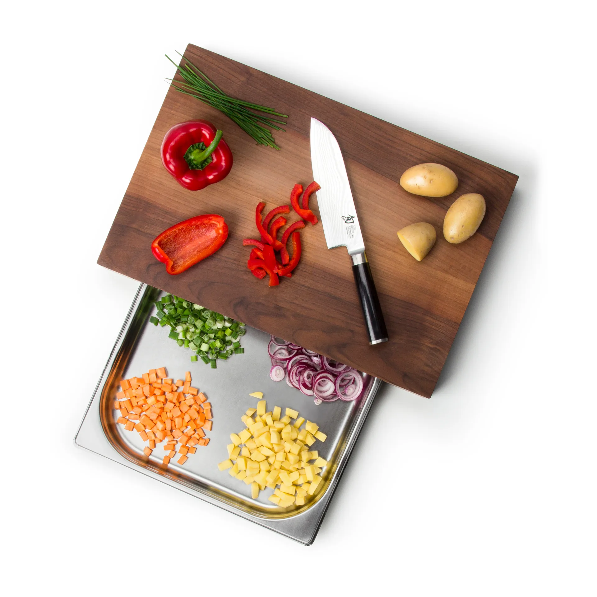 Skjærefjøl valnøtt med 1 panne, 27 x 39 cm Continenta