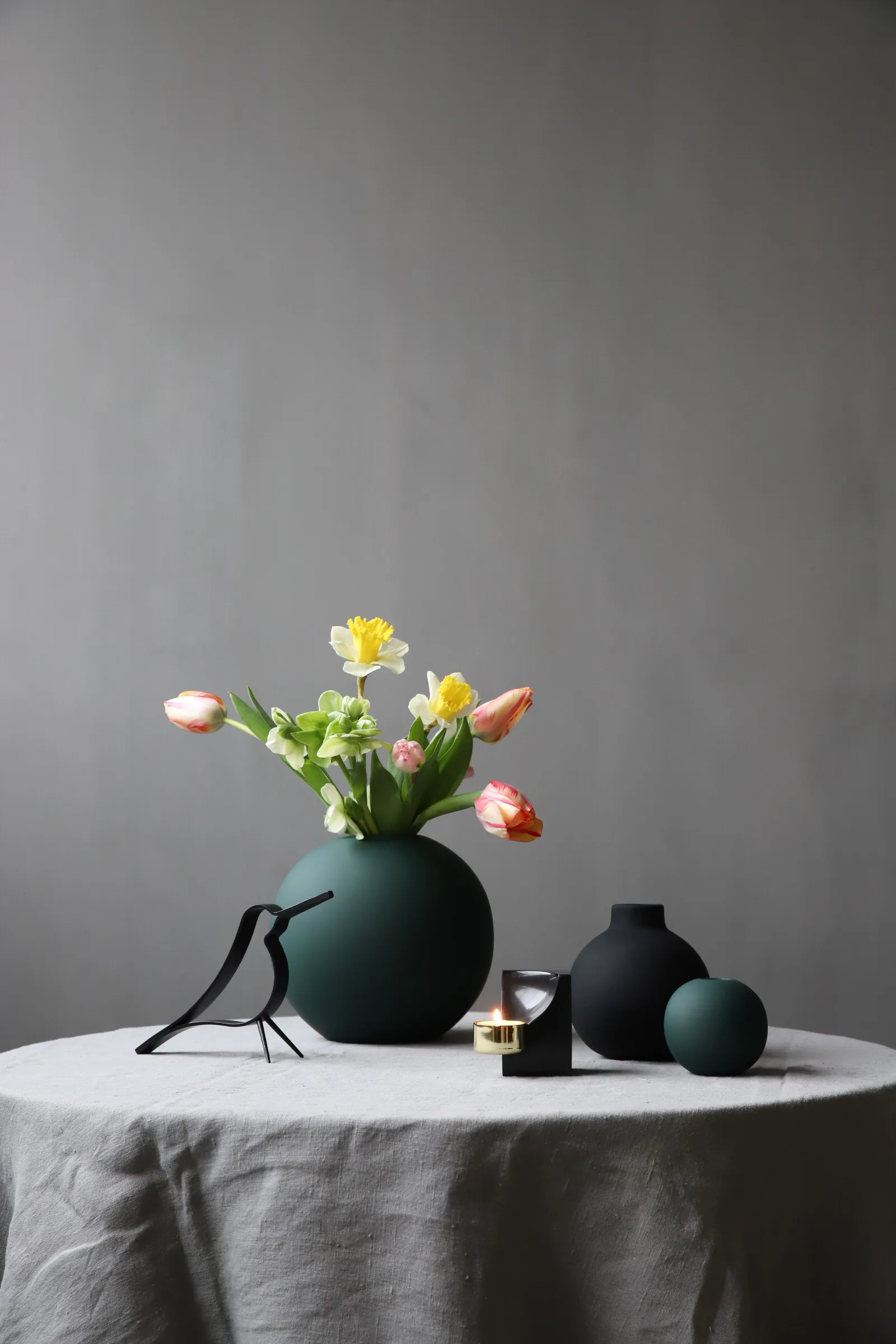 Collar vase 12 cm, black Cooee Design