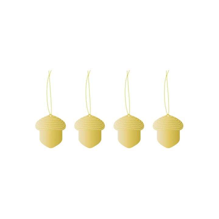 Cooee juletrepynt messing 4-pakning - Acorn - Cooee Design