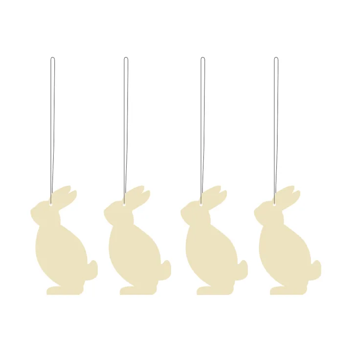Easter Deco hare påskepynt 4-pakning - Light yellow - Cooee Design