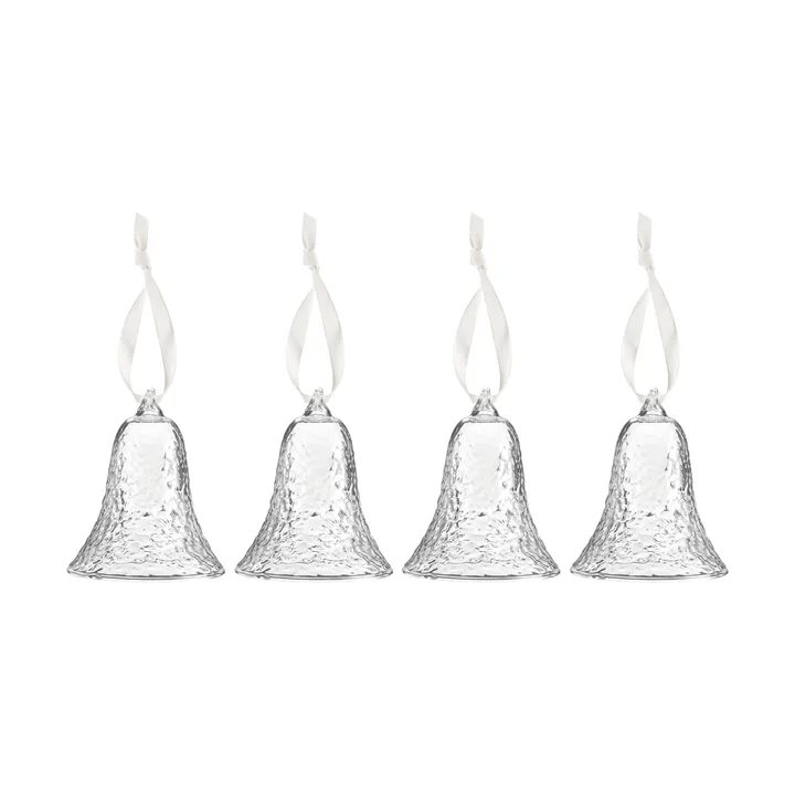 Gry bell klokke 8 cm 4-pakning - Clear - Cooee Design