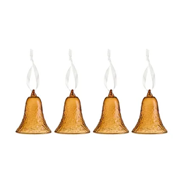 Gry bell klokke 8 cm 4-pakning - Cognac - Cooee Design