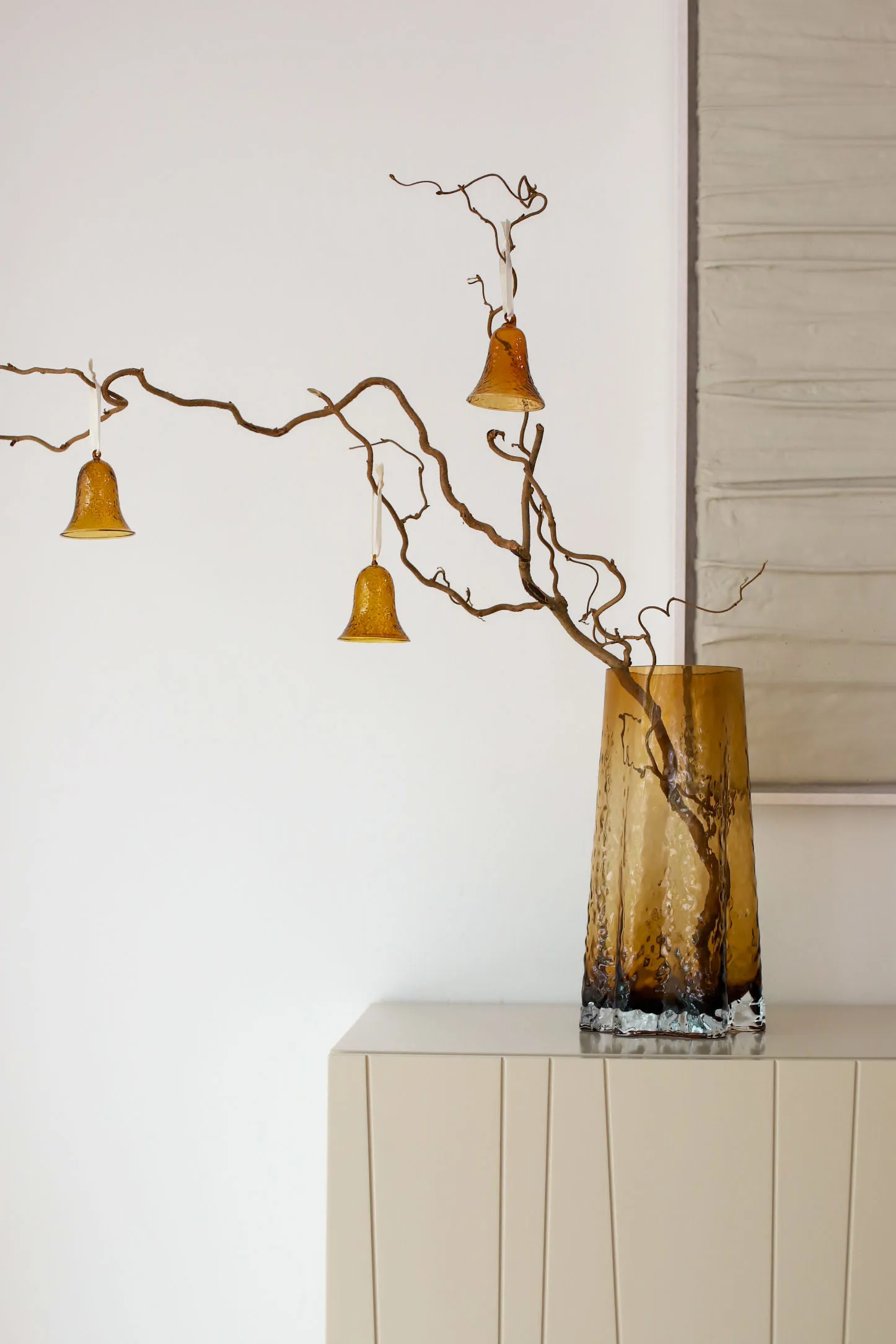 Gry bell klokke 8 cm 4-pakning, Cognac Cooee Design