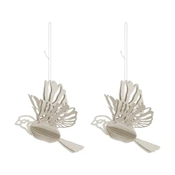 Paper bird hengende dekorasjon 2-pakn. - Sand - Cooee Design