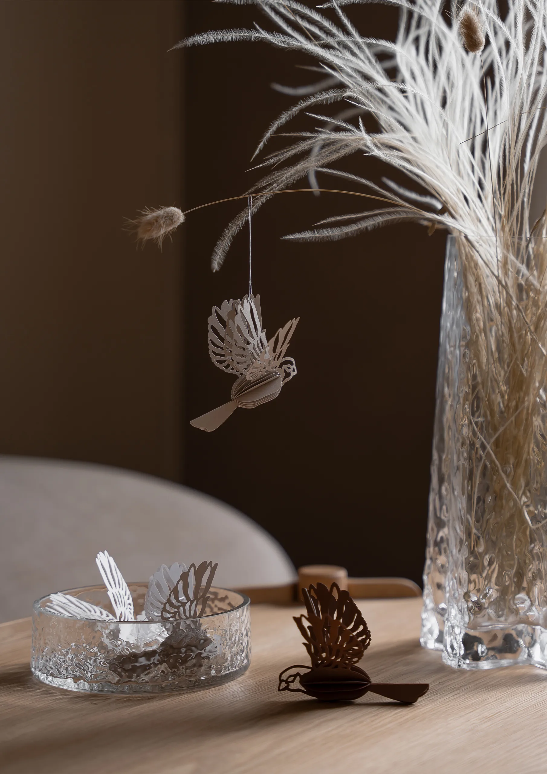 Paper bird hengende dekorasjon 2-pakn., Sand Cooee Design