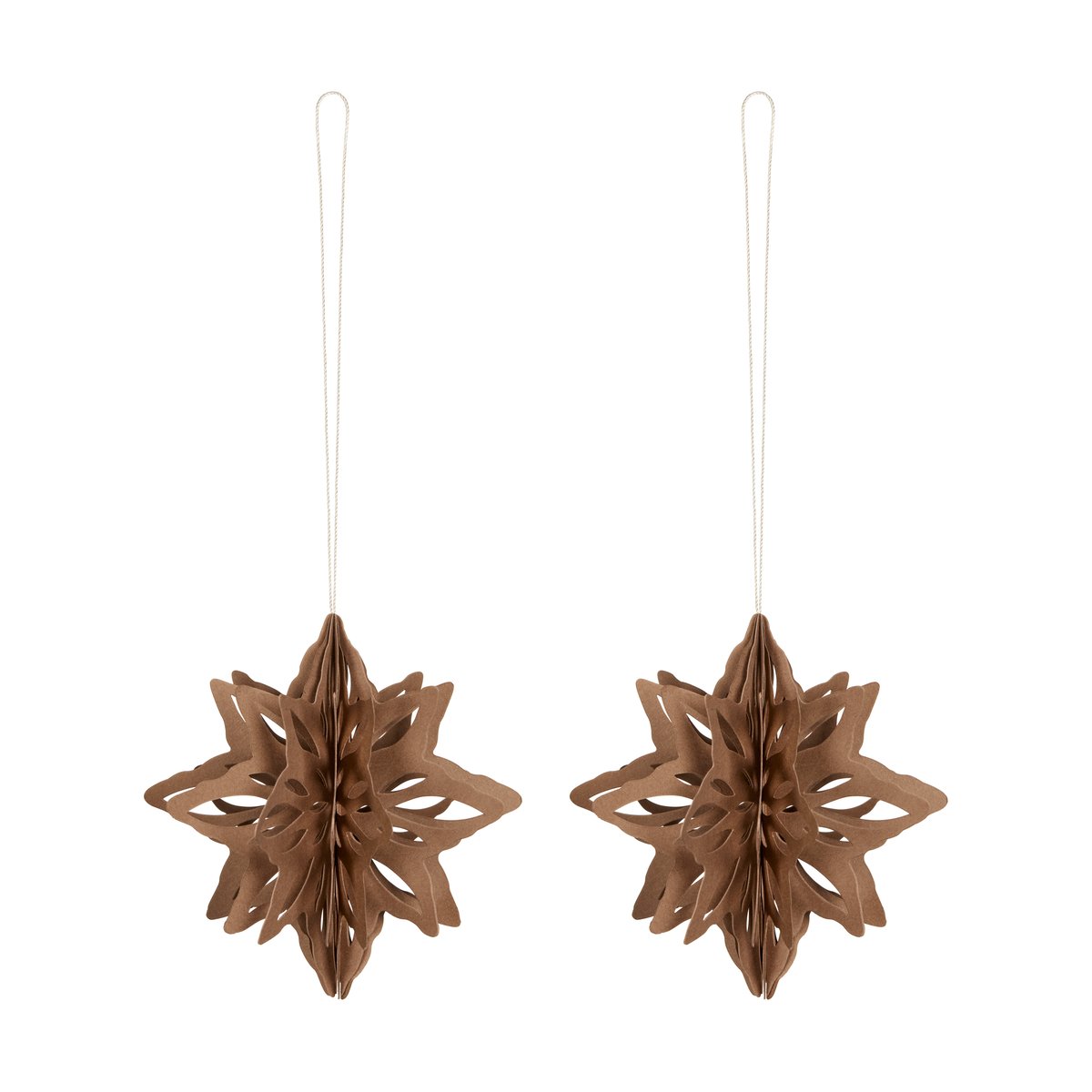 Cooee Design Paper Nova Star pynt 2-pakn. Coffee | Skandinavisk Design | Pyntegjenstander | Brun
