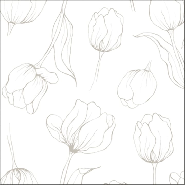 Tulipa servietter 16 x 16 cm - White - Cooee Design