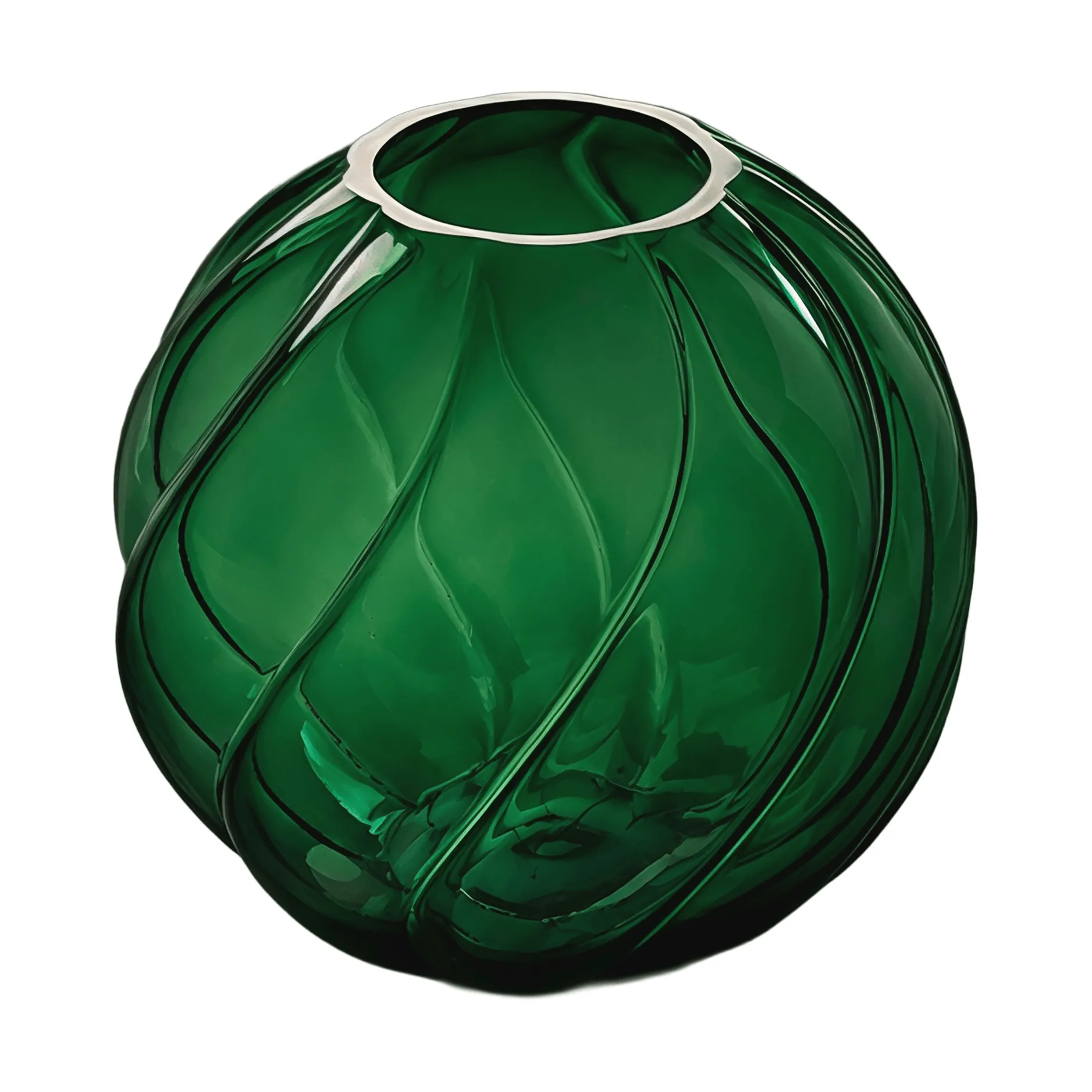 Twist Ball vase 12 cm, Forest green Cooee Design
