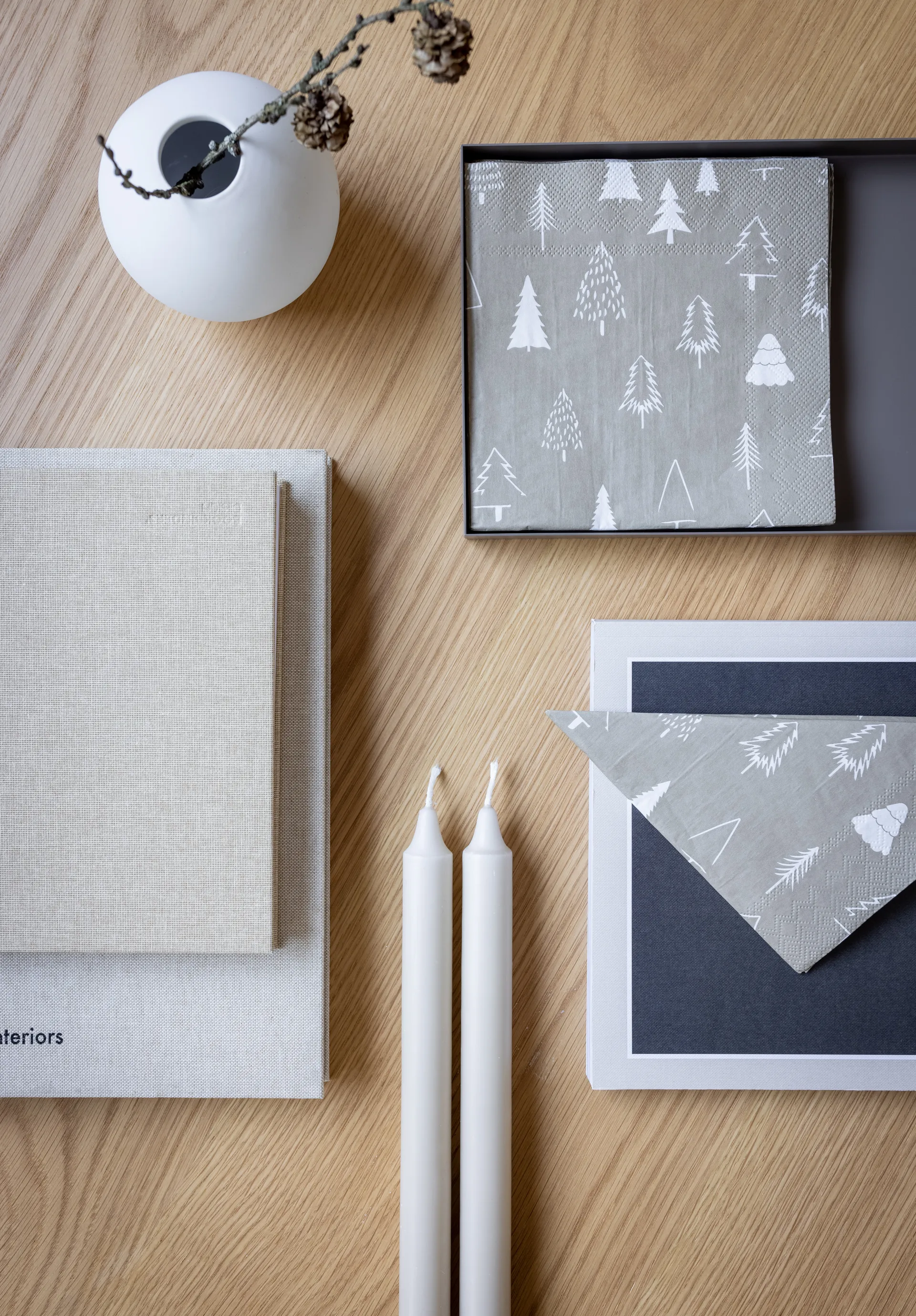 Woods serviett 33 x 33 cm 20-pakning, Sand-white Cooee Design