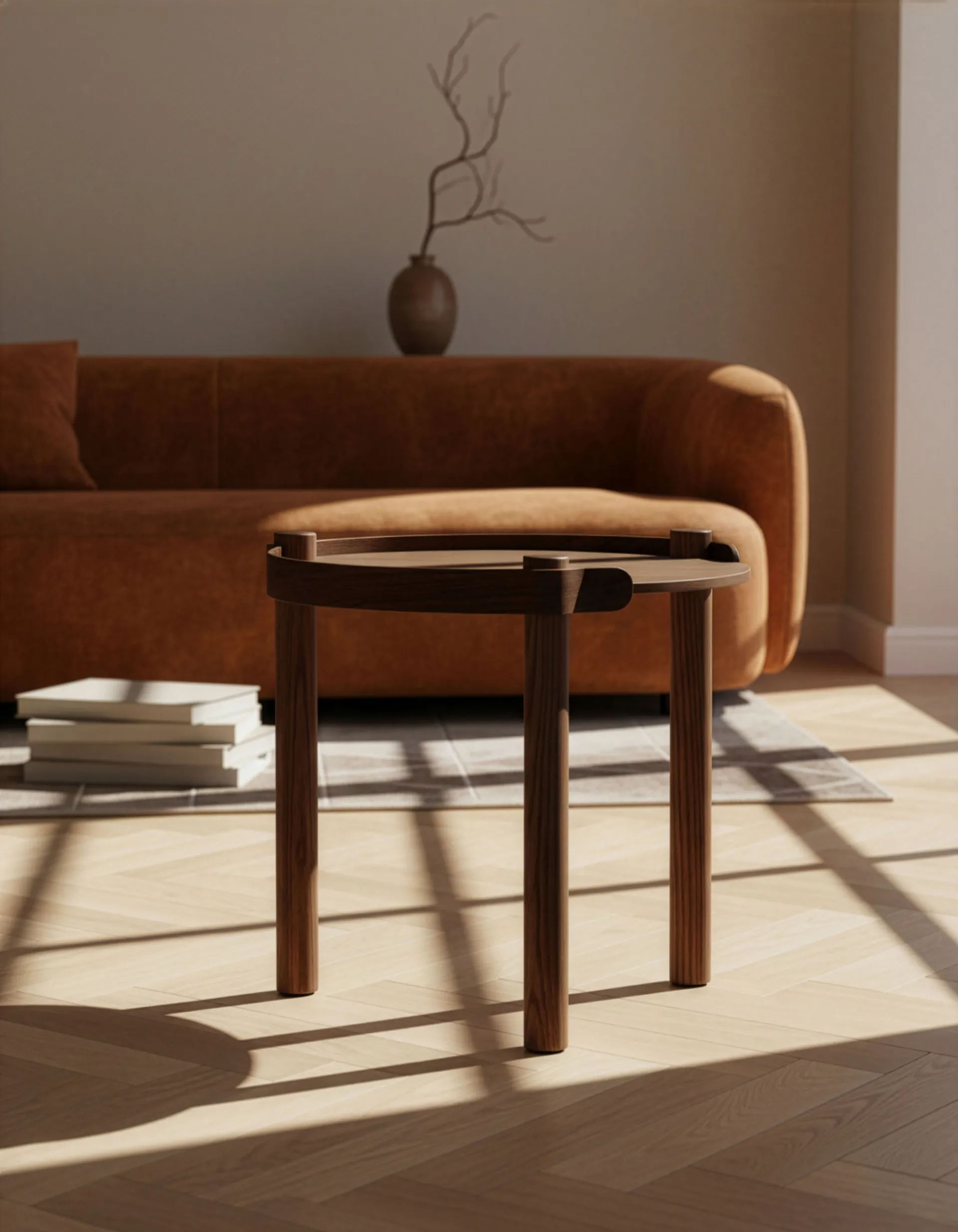 Woody bord Ø45 cm, Mørkbeiset eik Cooee Design
