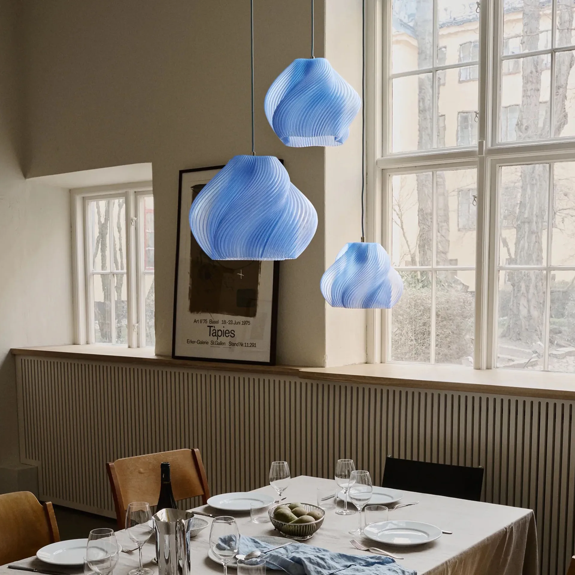 Soft Serve pendel, Blueberry sorbet-chrome, 03, 30 cm Crème Atelier