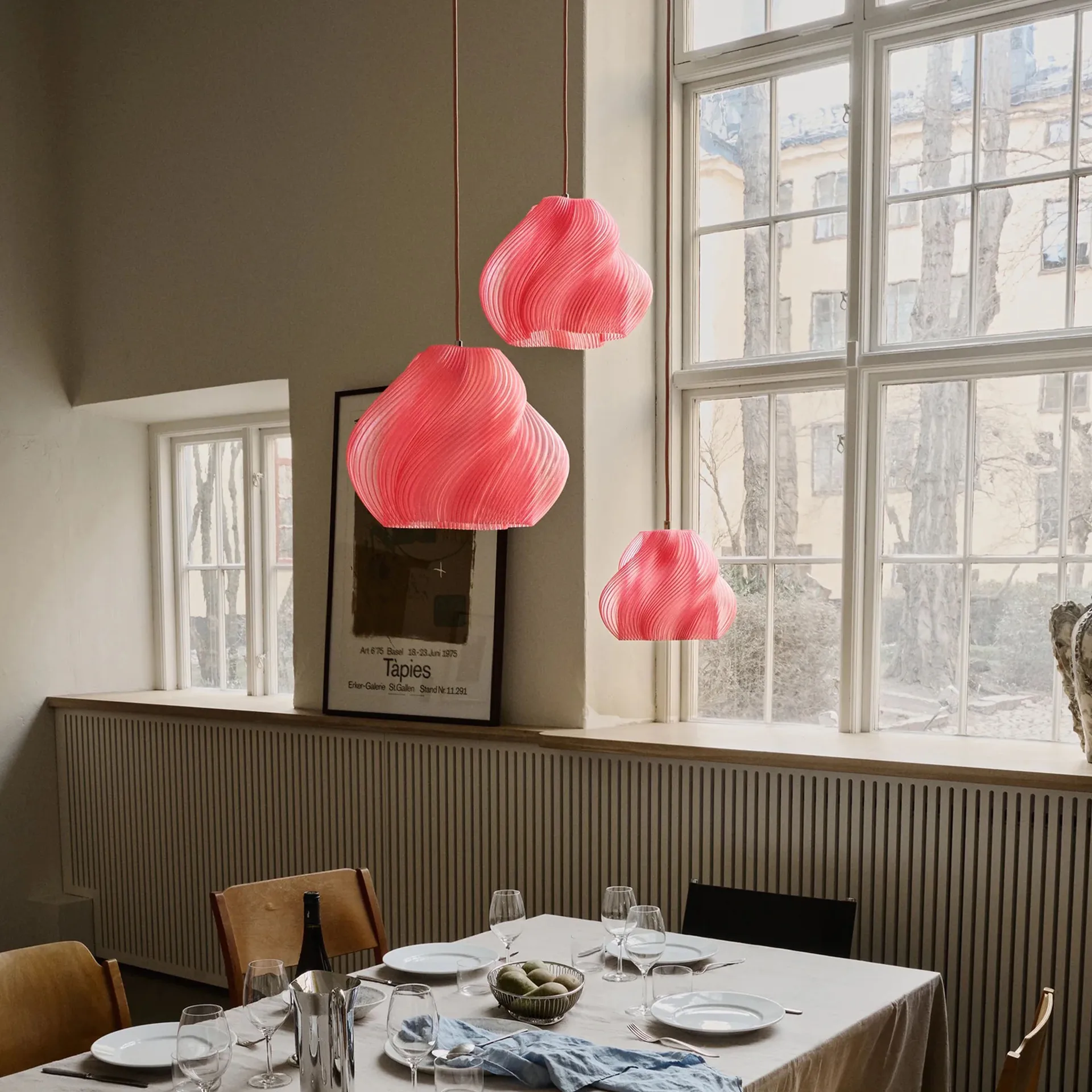 Soft Serve pendel, Peach sorbet-chrome, 03, 30 cm Crème Atelier