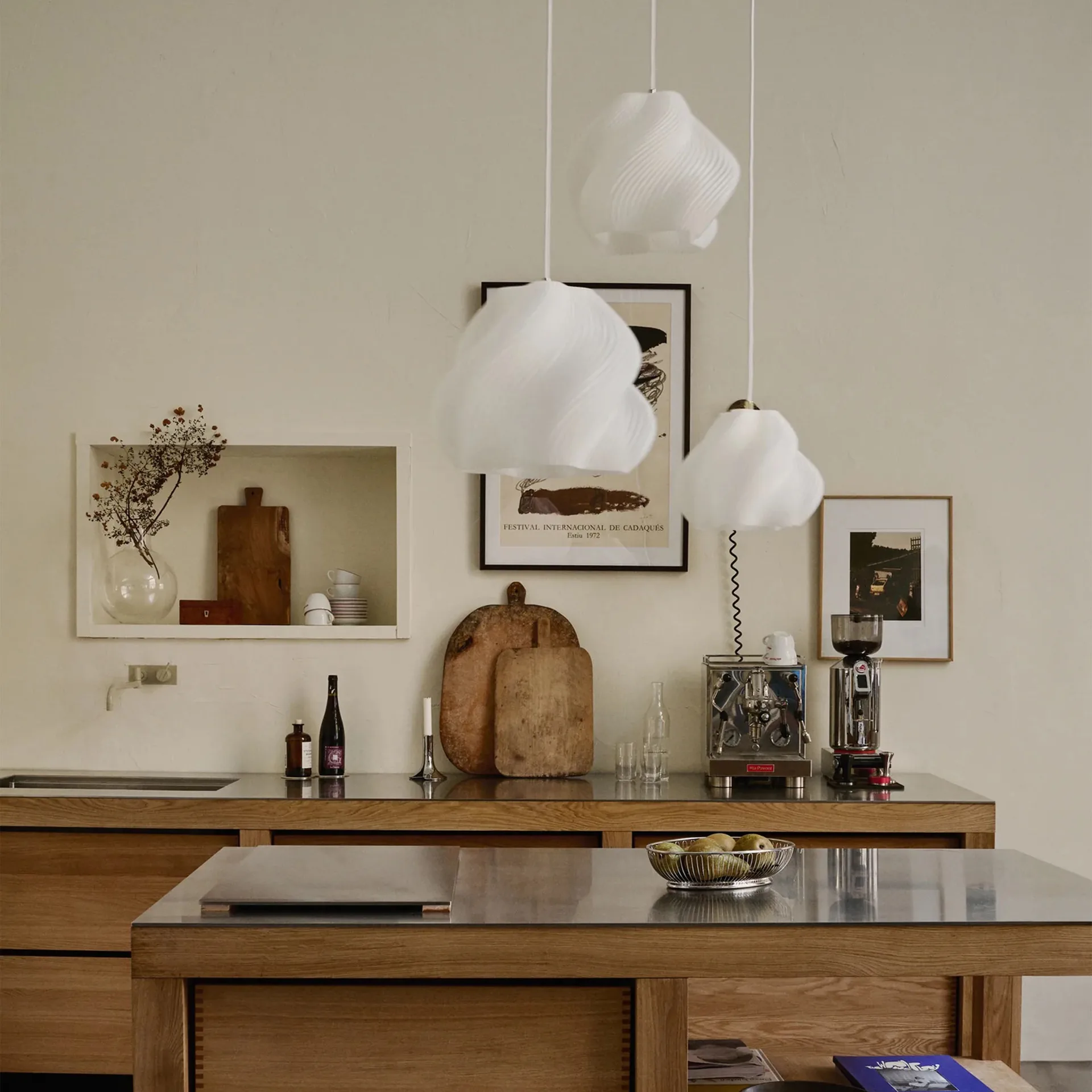 Soft Serve pendel, White-brass, 01, 20 cm Crème Atelier