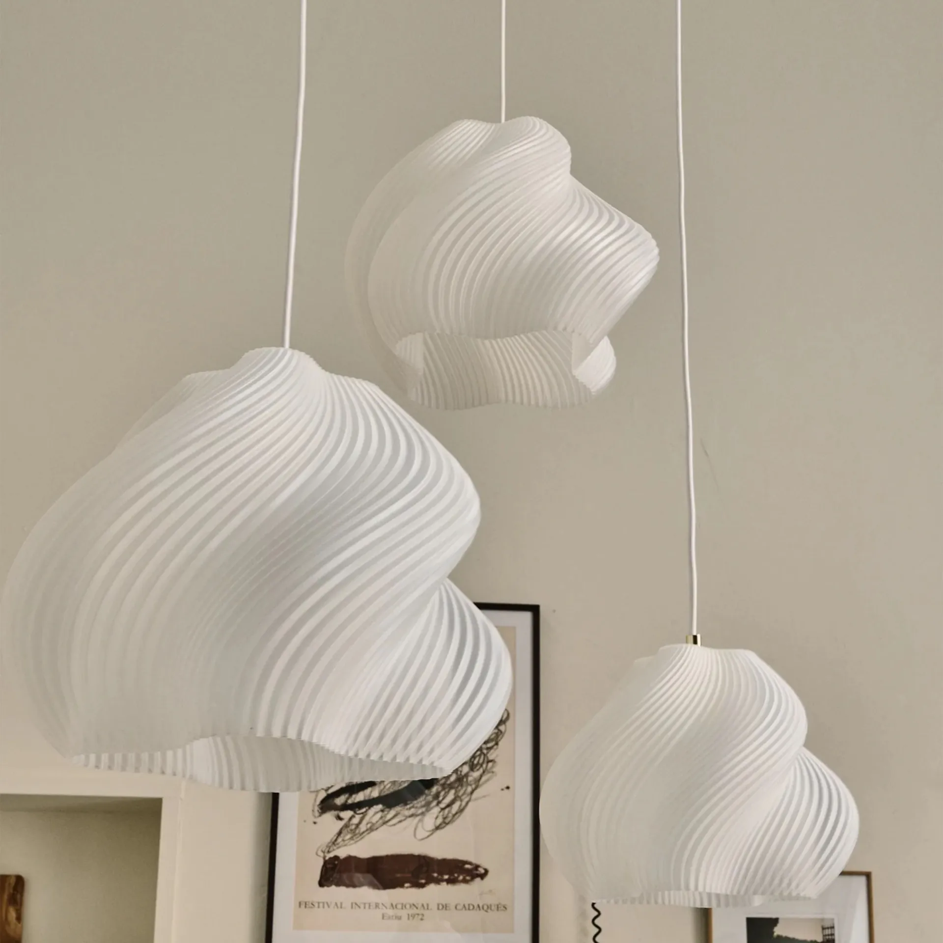 Soft Serve pendel, White-brass, 01, 20 cm Crème Atelier