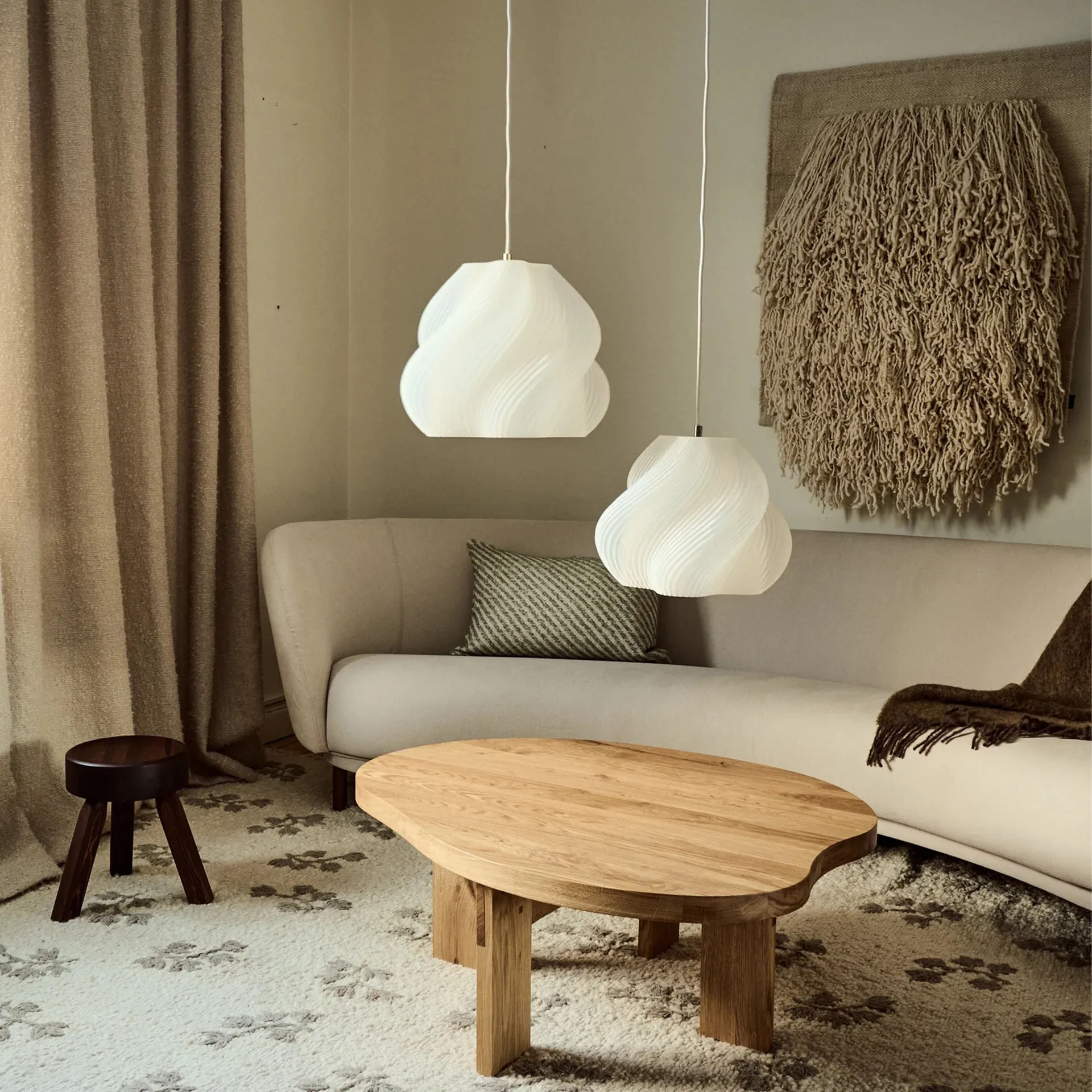 Soft Serve pendel, White-chrome, 02, 25 cm Crème Atelier