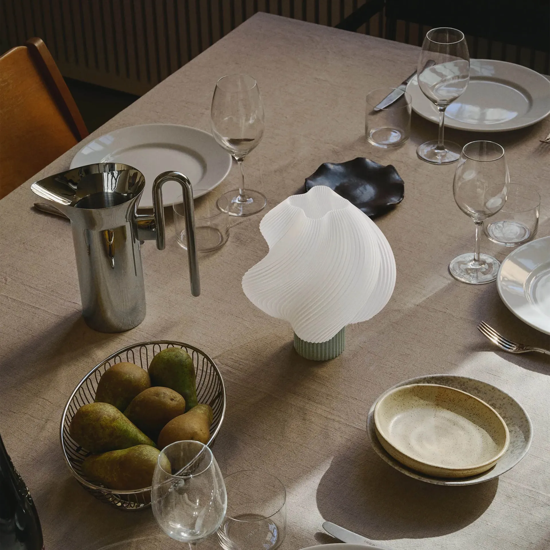 Soft Serve portabel bordlampe, Matcha, 23 cm Crème Atelier