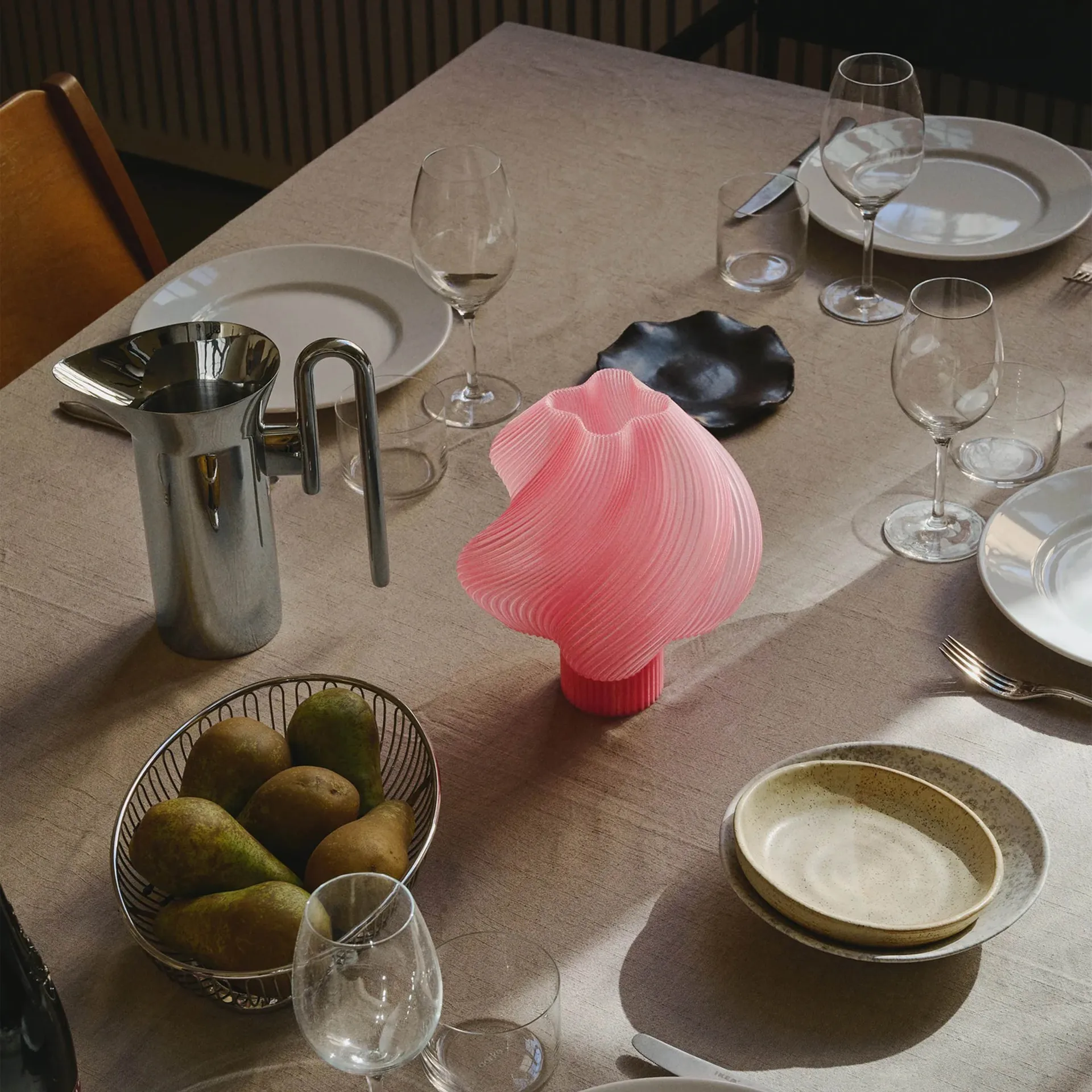 Soft Serve portabel bordlampe, Peach sorbet, 23 cm Crème Atelier