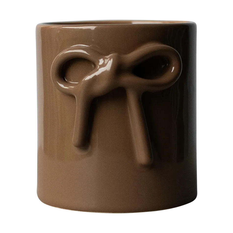 Bow krukke Ø11 cm, Shiny nougat DBKD