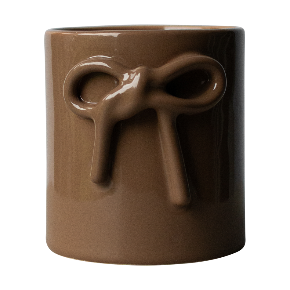 Bilde av DBKD Bow krukke Ø11 cm Shiny nougat