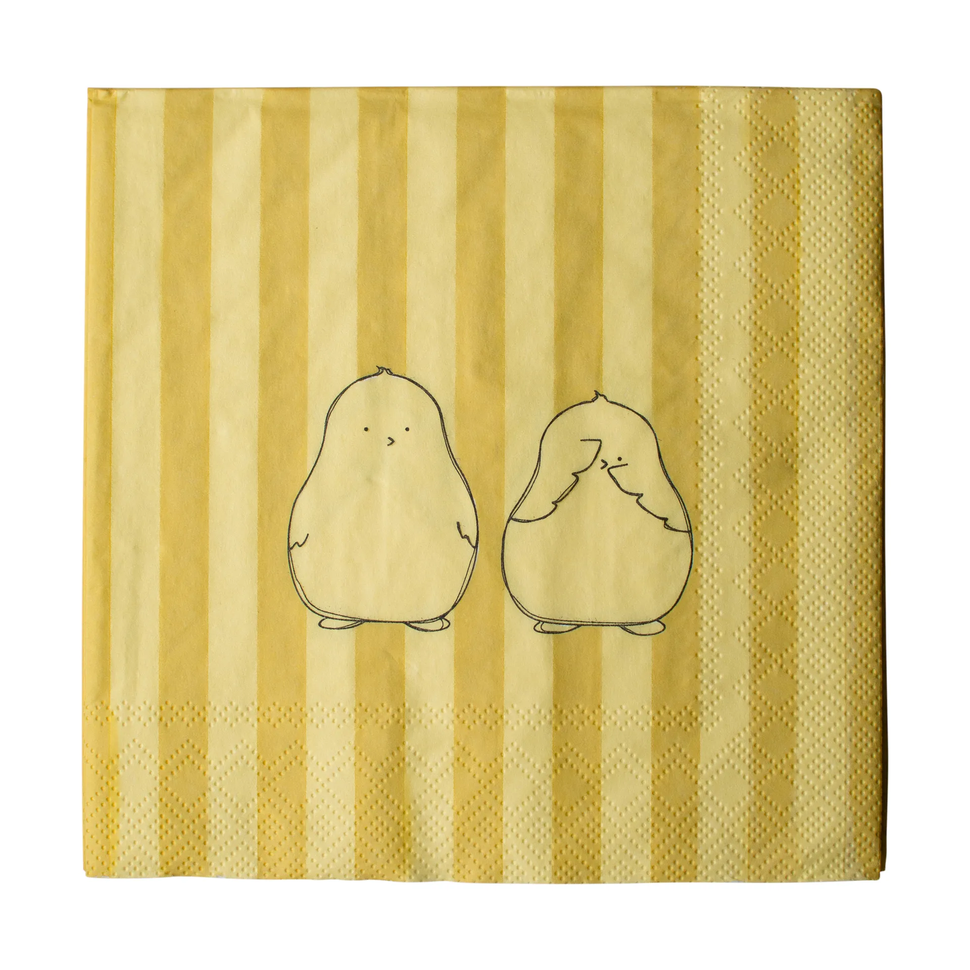 Chubby chicken stripe papirserviett 20-pakning, Creme, 33x33 cm DBKD
