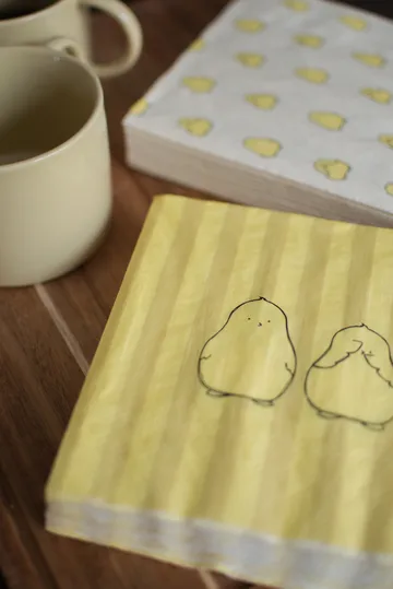 Chubby chicken stripe papirserviett 20-pakning - Creme, 33x33 cm - DBKD