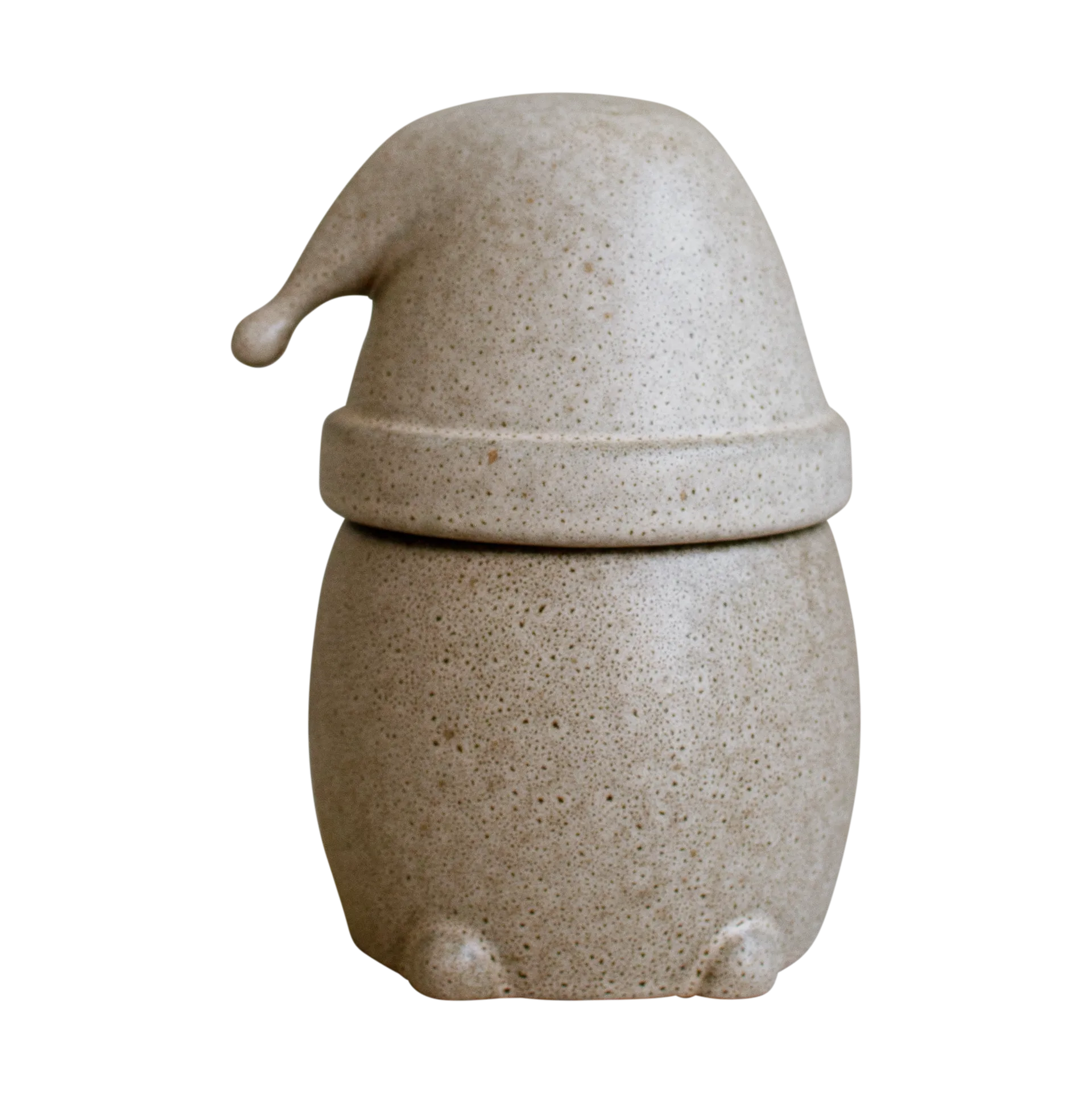 Eating Santa skål med lokk stor, Beige DBKD