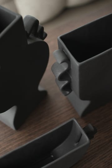 Flat vase 25 cm - Black - DBKD