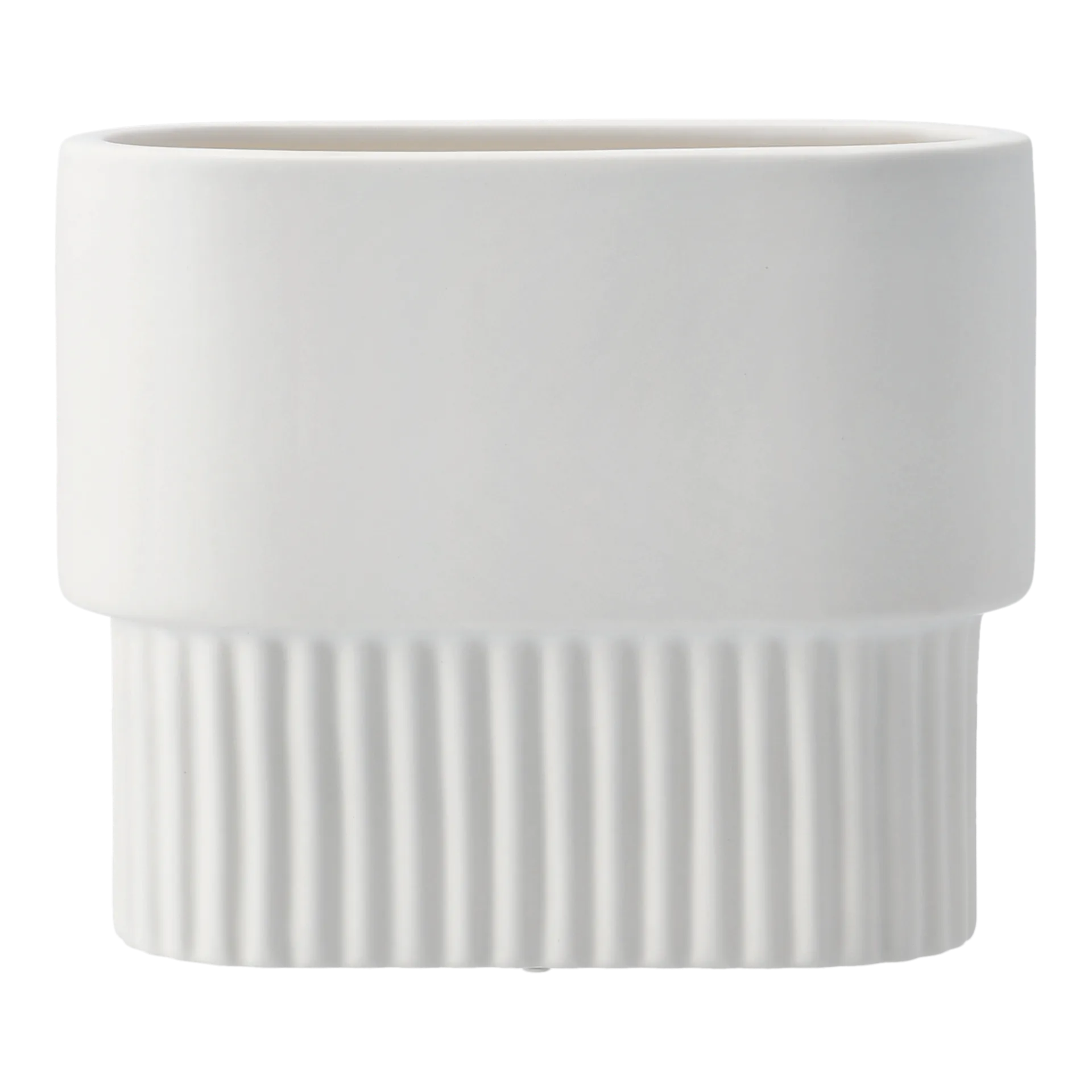 Front krukke oval lav, White DBKD