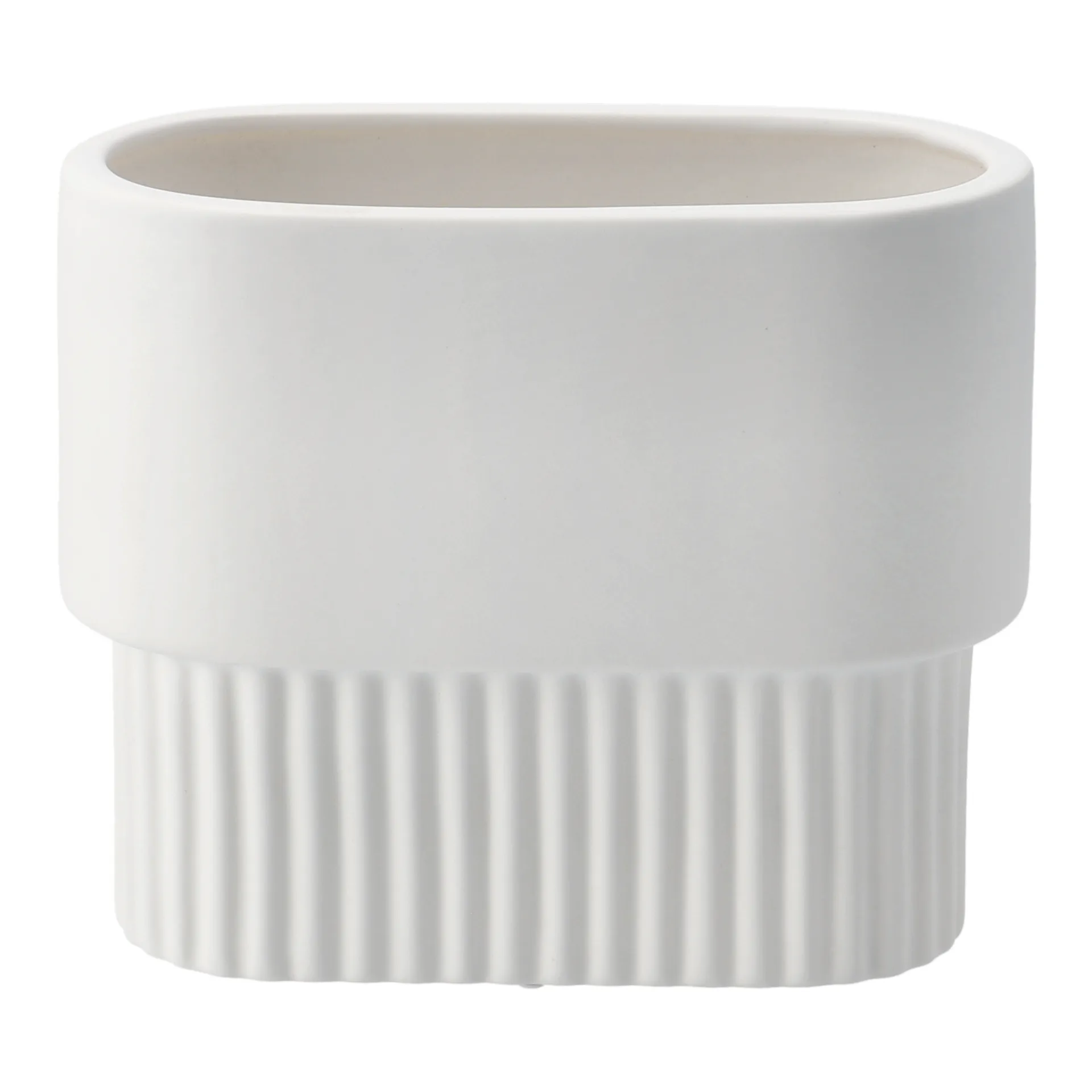 Front krukke oval lav, White DBKD