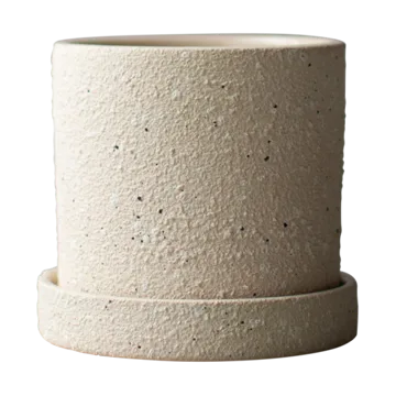 Grow krukke Ø10 cm med fat - Creme structure - DBKD