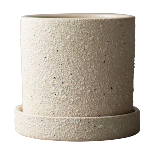 Bilde av DBKD Grow krukke Ø10 cm med fat Creme structure