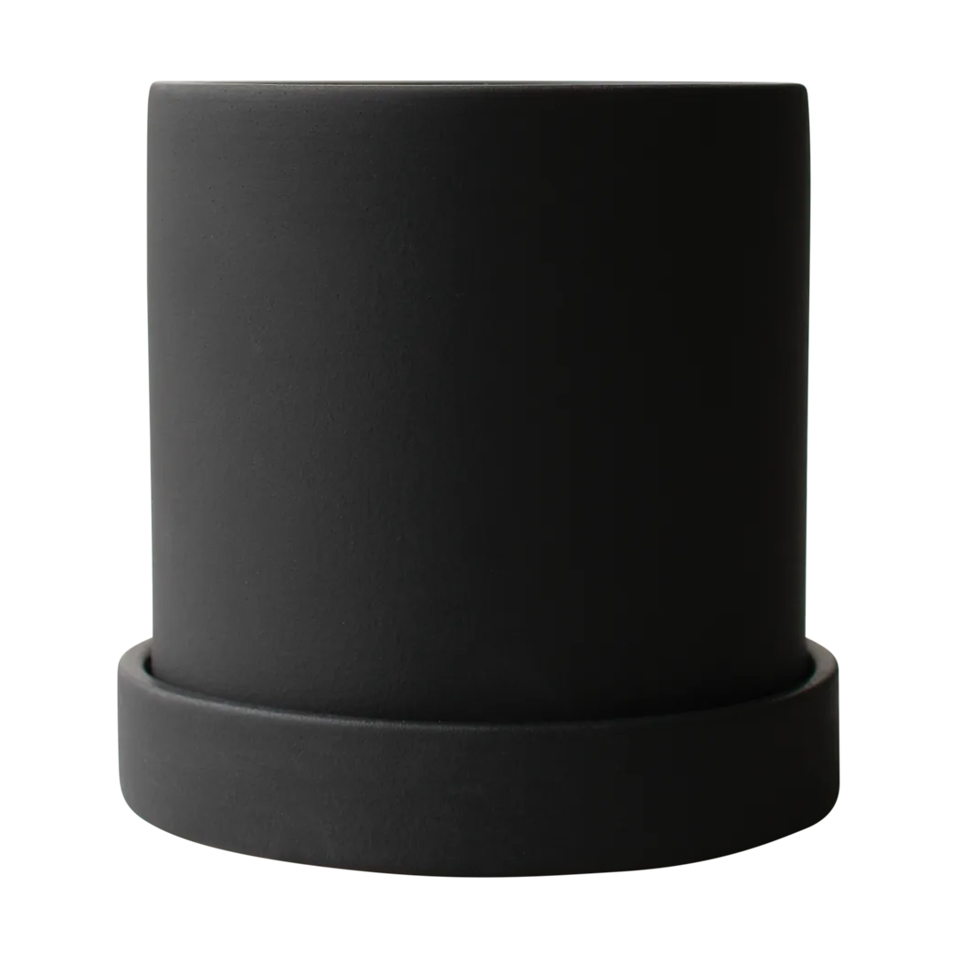 Grow krukke Ø10 cm med fat, Sandy black DBKD