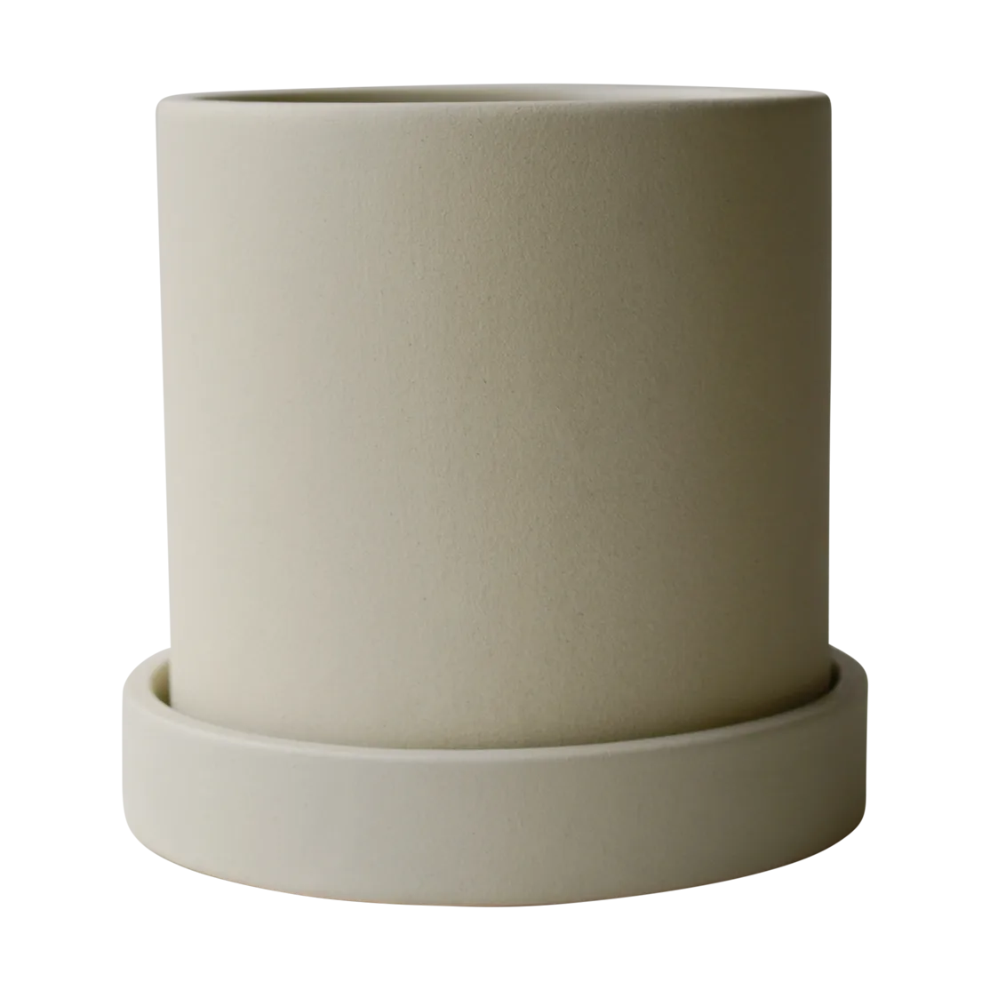 Grow krukke Ø10 cm med fat, Sandy creme DBKD