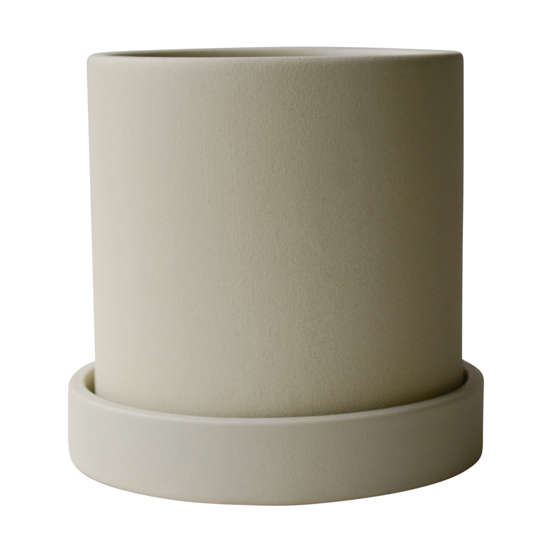 Bilde av DBKD Grow krukke Ø10 cm med fat Sandy creme