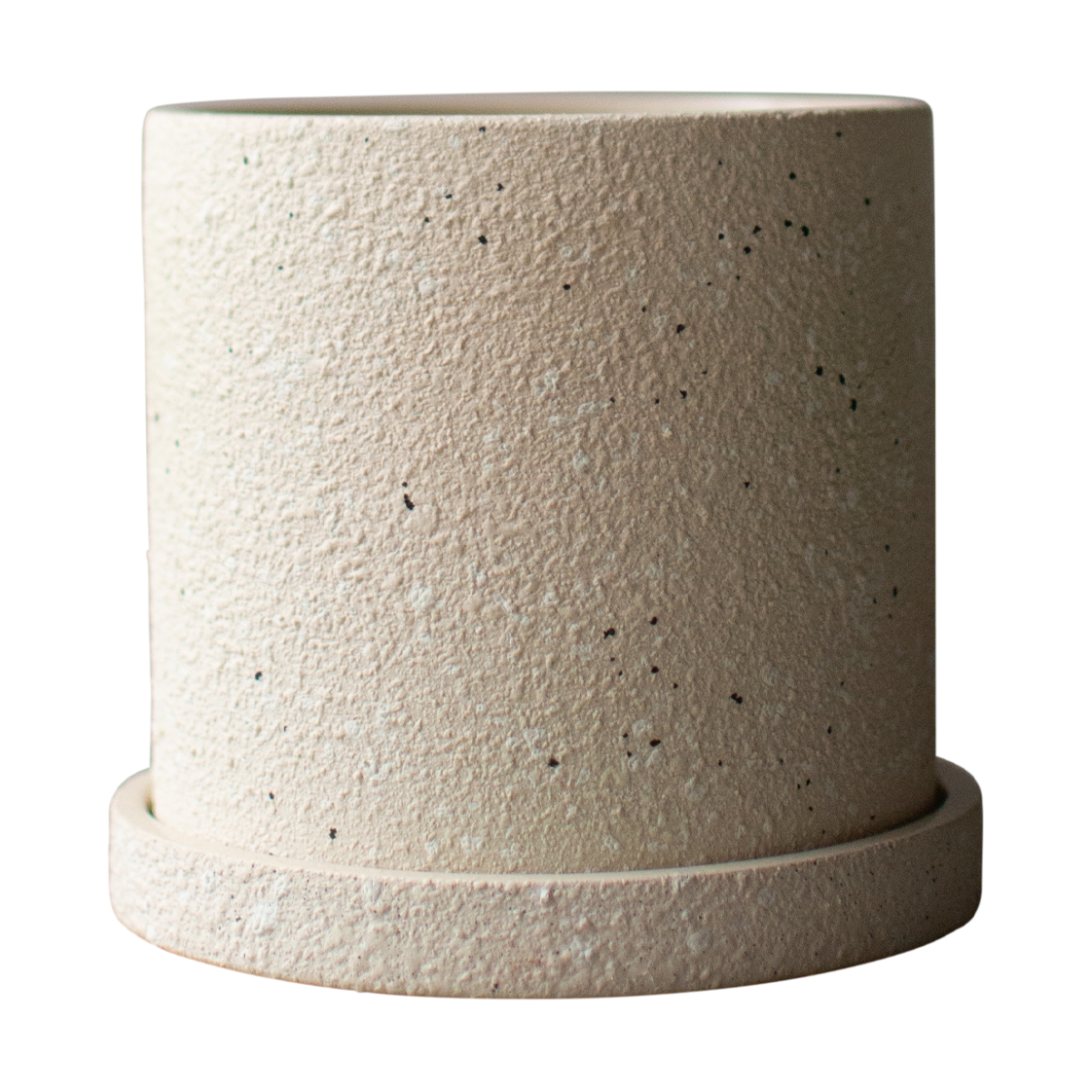 Bilde av DBKD Grow krukke Ø13 cm med fat Creme structure