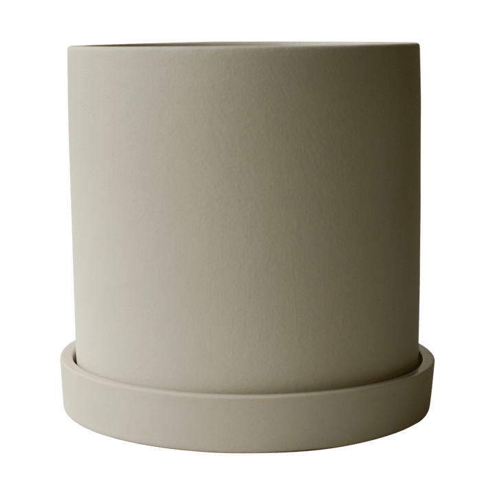 Grow krukke Ø13 cm med fat - Sandy creme - DBKD