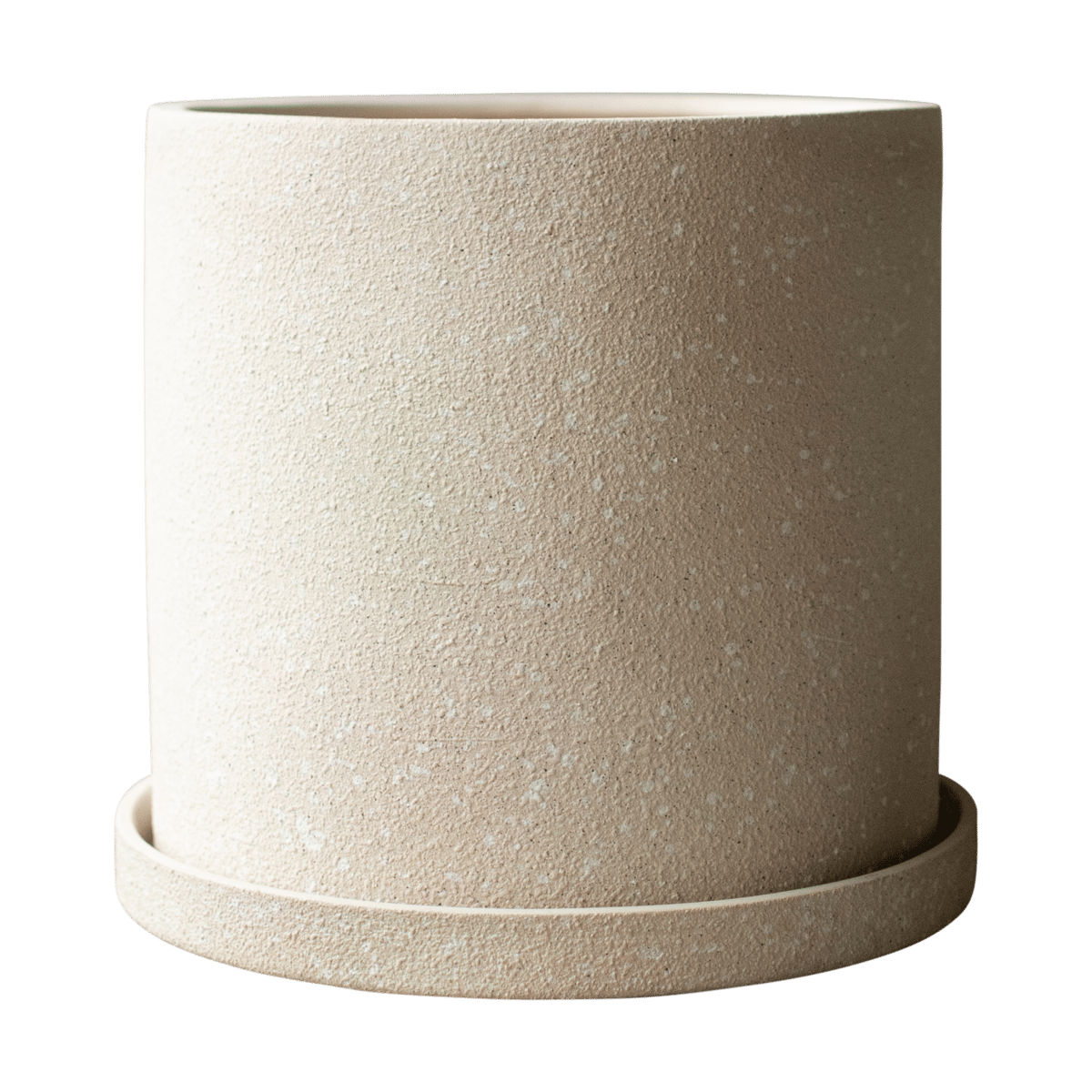 Bilde av DBKD Grow krukke Ø30 cm med fat Creme structure