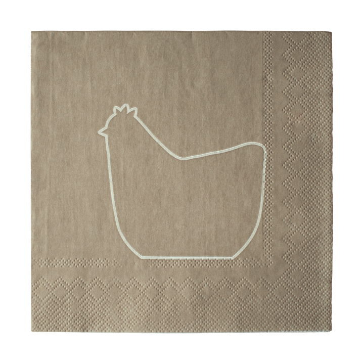 Happy Hen papirserviett 33x33 cm 20-pakning, Brown DBKD