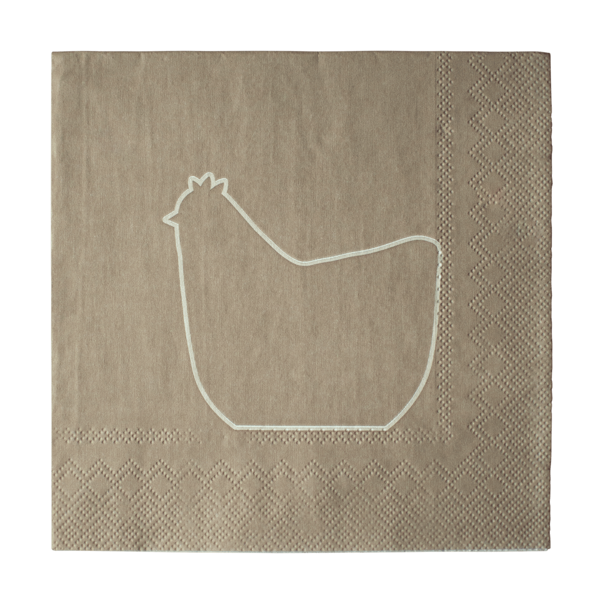 DBKD Happy Hen papirserviett 33x33 cm 20-pakning Brown
