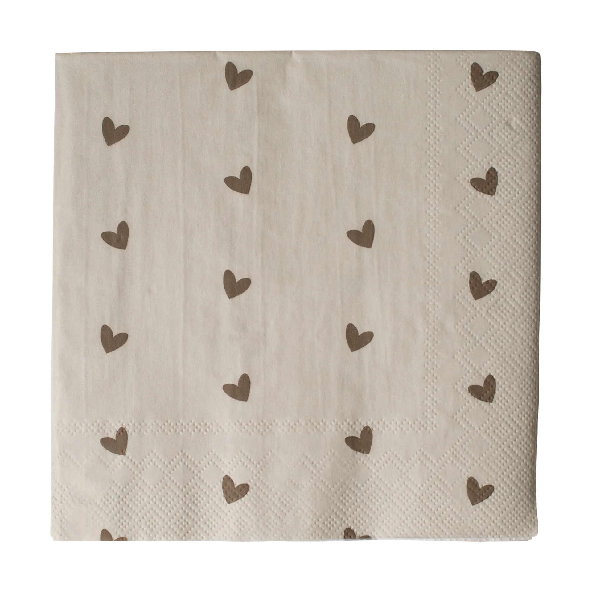 Heart pappersserviett 33x33 cm 20-pakk, Brown-beige DBKD
