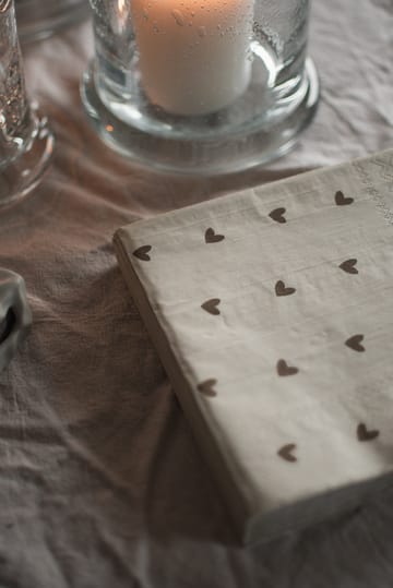 Heart pappersserviett 33x33 cm 20-pakk - Brown-beige - DBKD