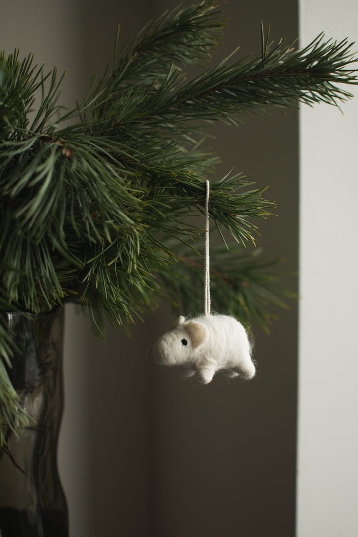 Hengende gris dekorasjonshengende, White DBKD